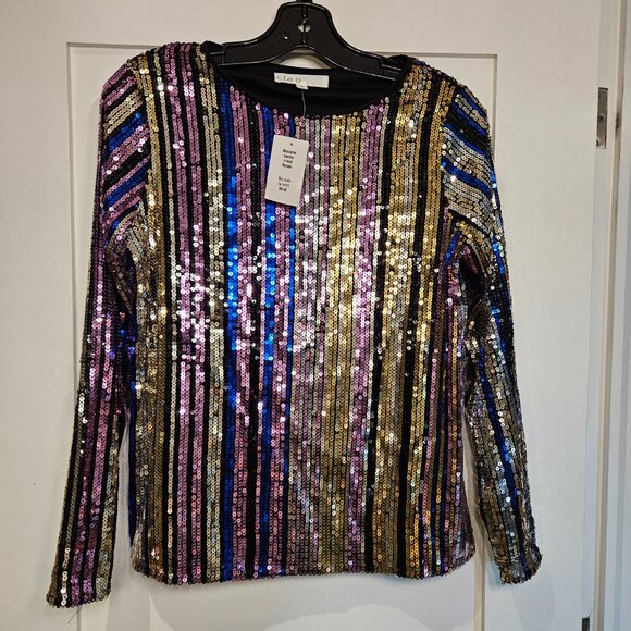 Cleo Rainbow Sequin Shirt - Picture 2 of 7